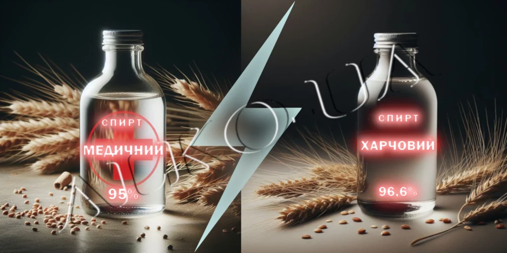 Различия между медицинским и пищевым спиртом
